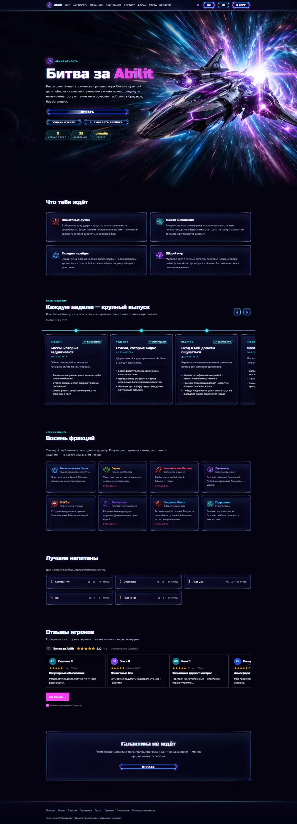 ABILIT — главная страница целиком
